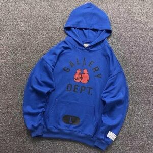 Gallery Dept Royal Blue Hoodie with Red Logo